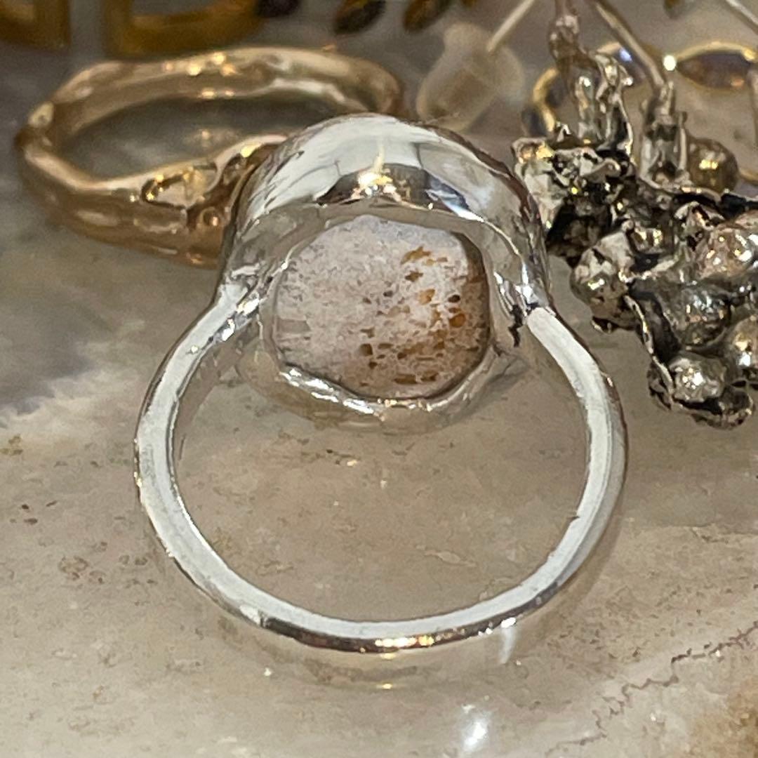 ハンドメイド　シルバー925 シルバーリング　カンテラオパール