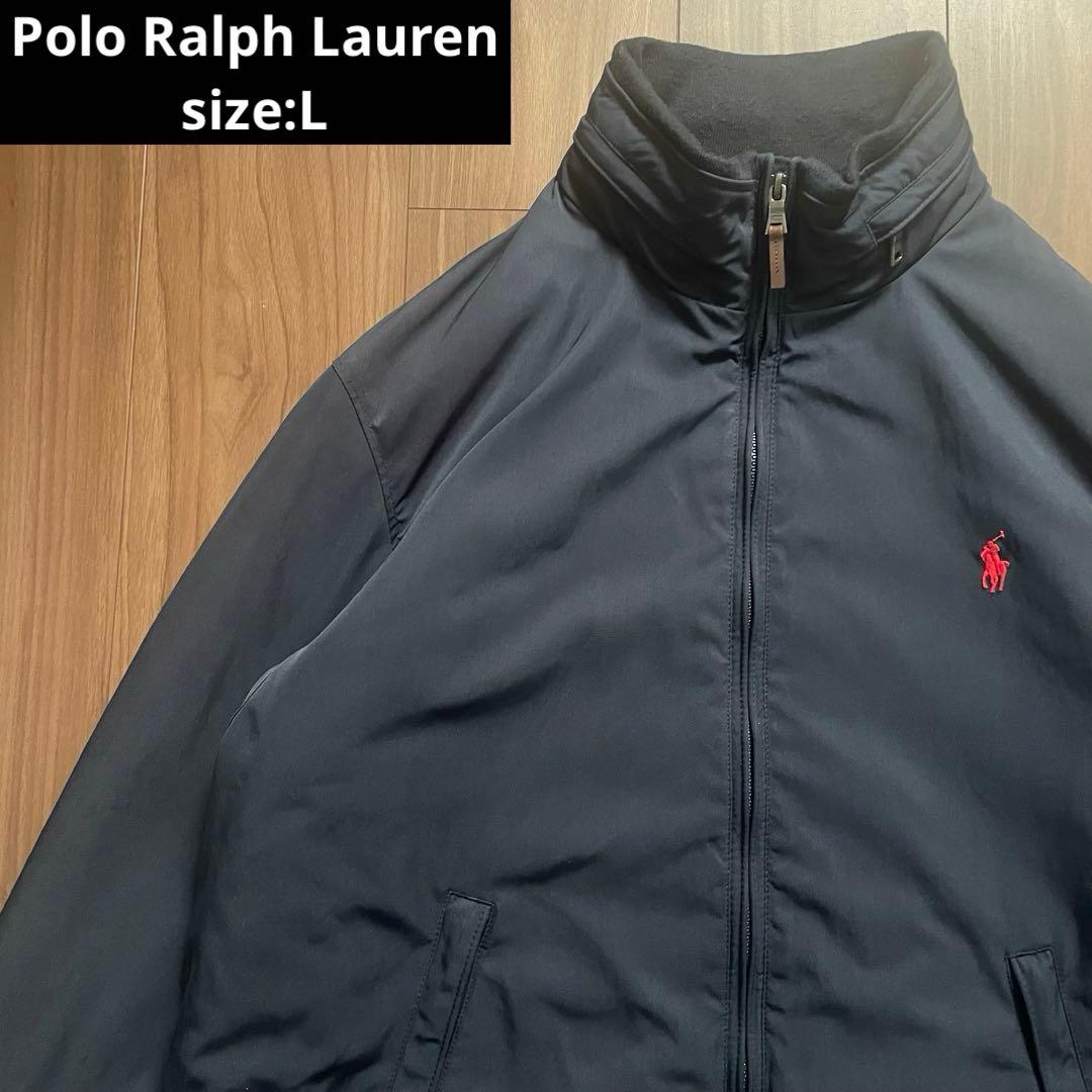 美品★ポロラルフローレン★中綿ブルゾン★赤ポニー★フード収納★L