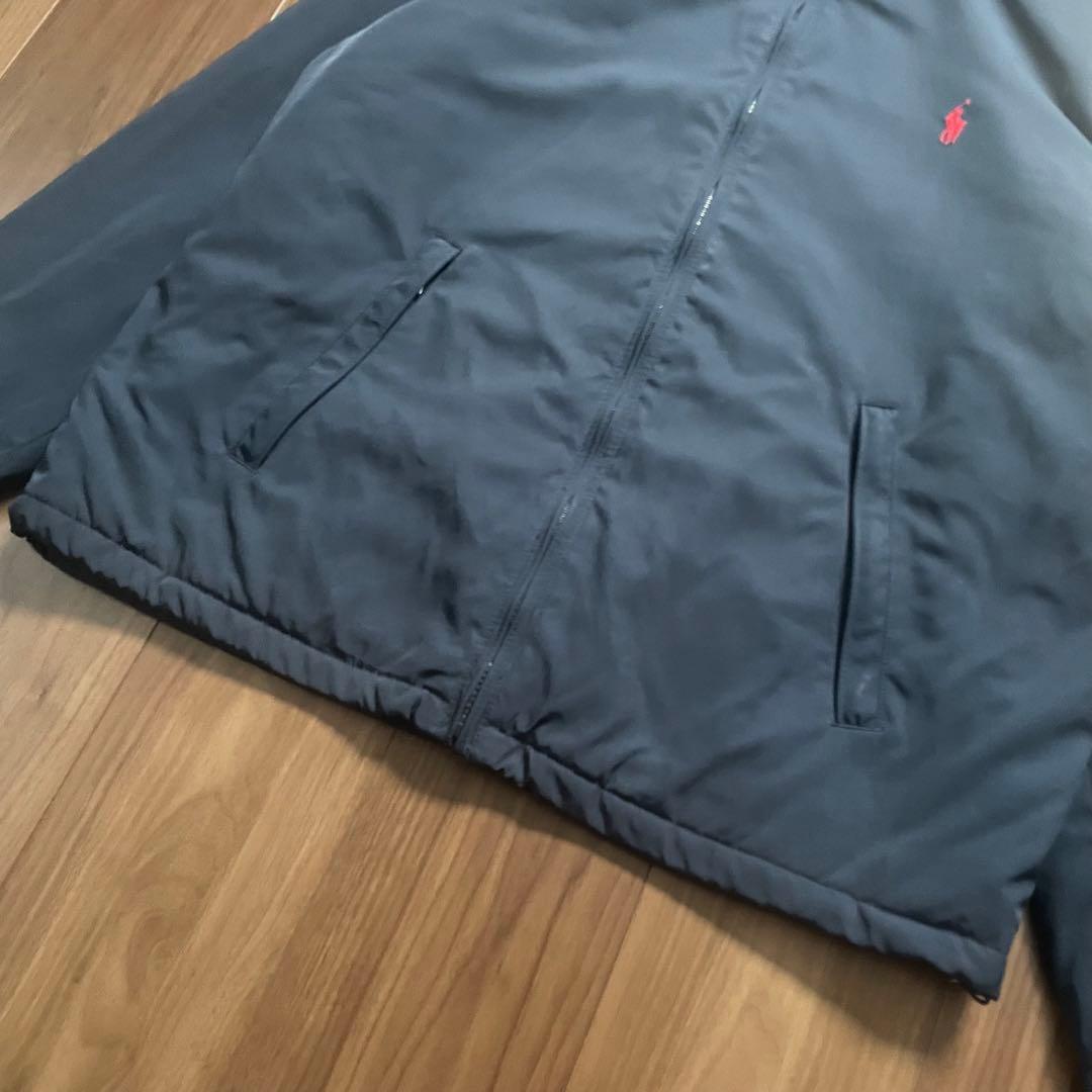 美品★ポロラルフローレン★中綿ブルゾン★赤ポニー★フード収納★L