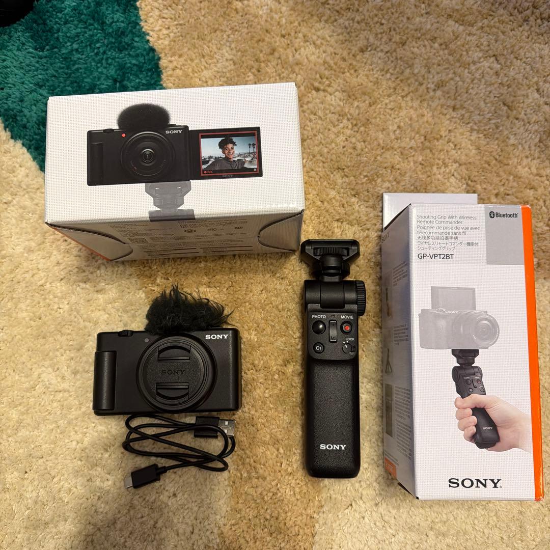 【美品】SONY VLOGCAM ZV-1F & シューティンググリップ セット