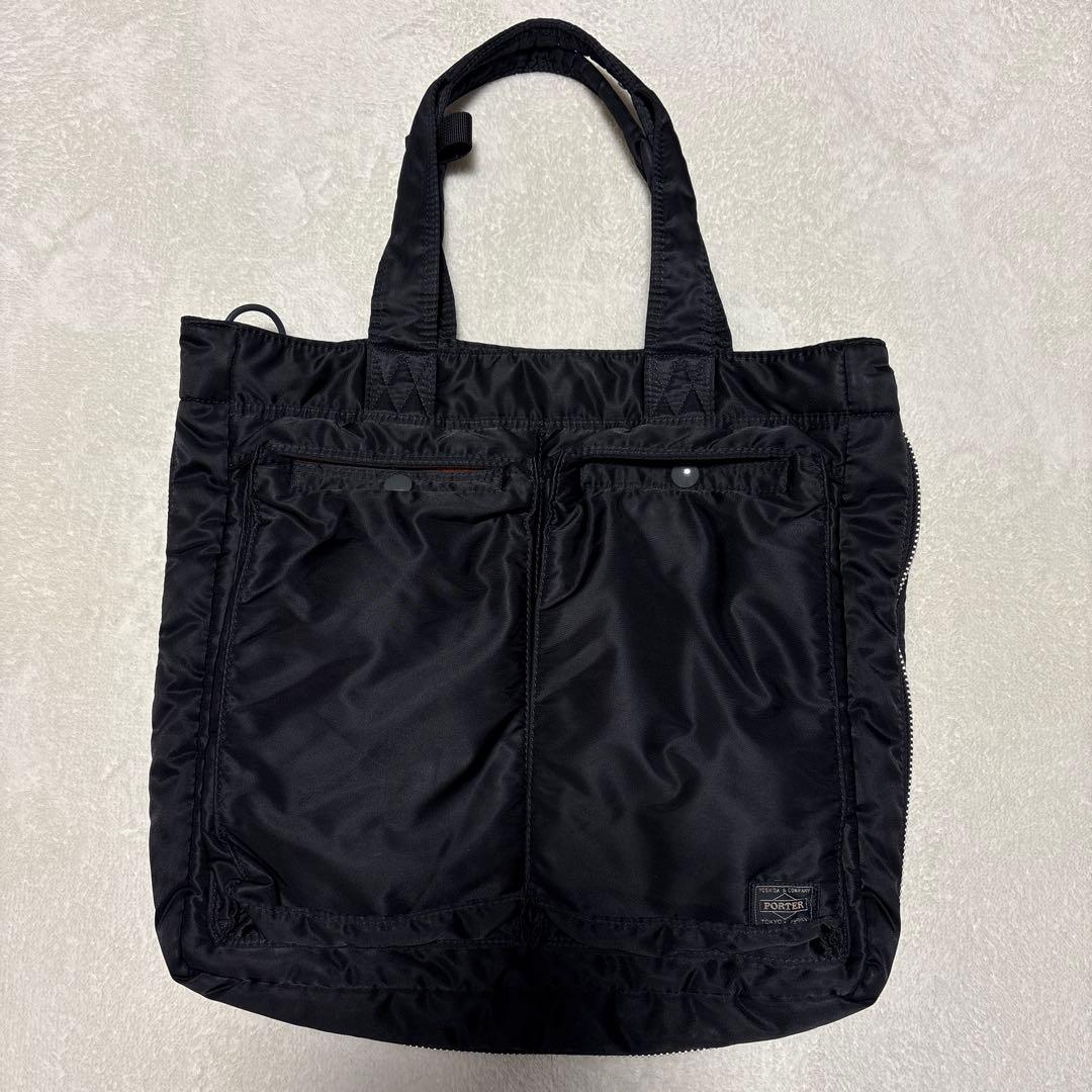 ポーター　タンカー　トートバッグ　マチ拡張　ブラック