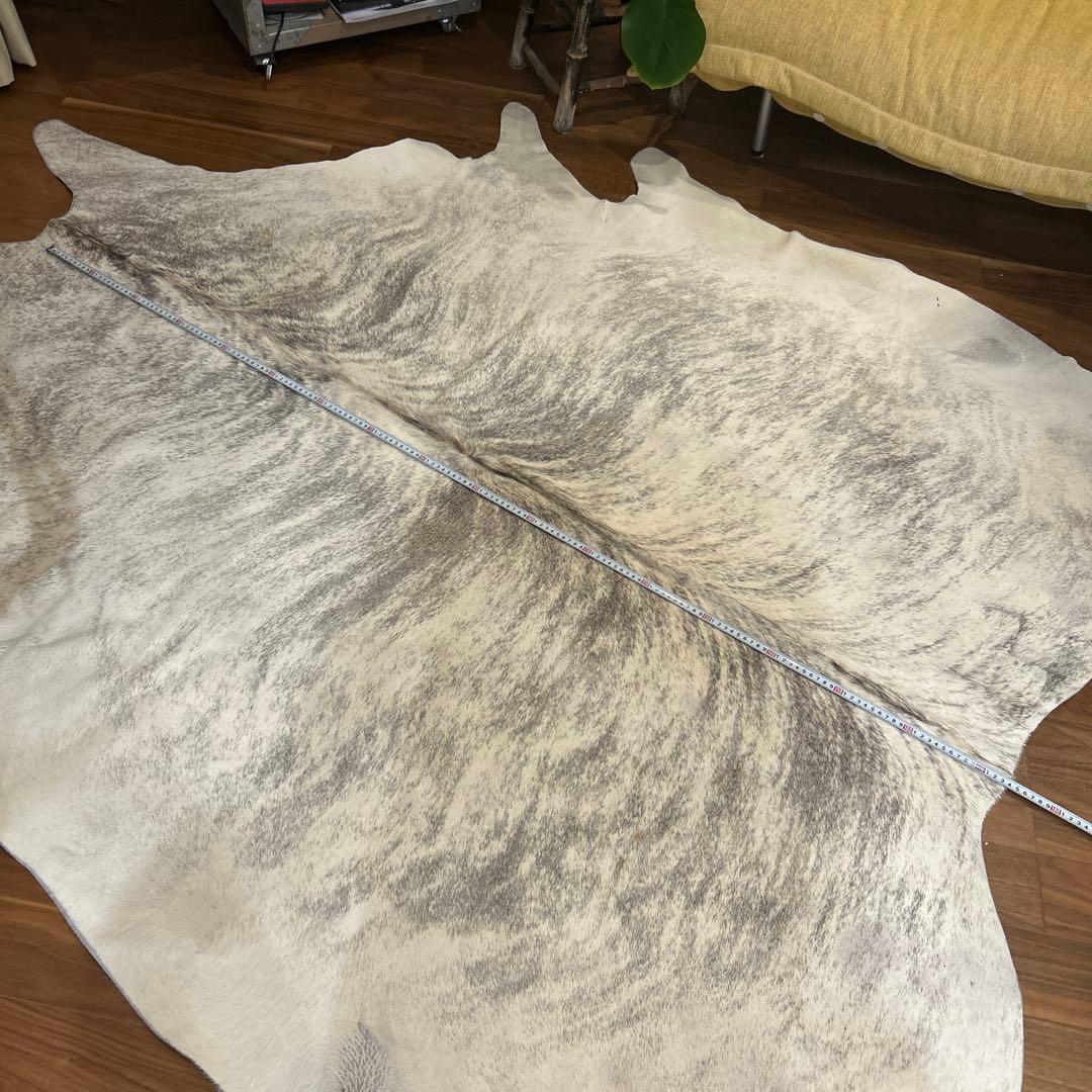 グレー系牛革ラグ 大判