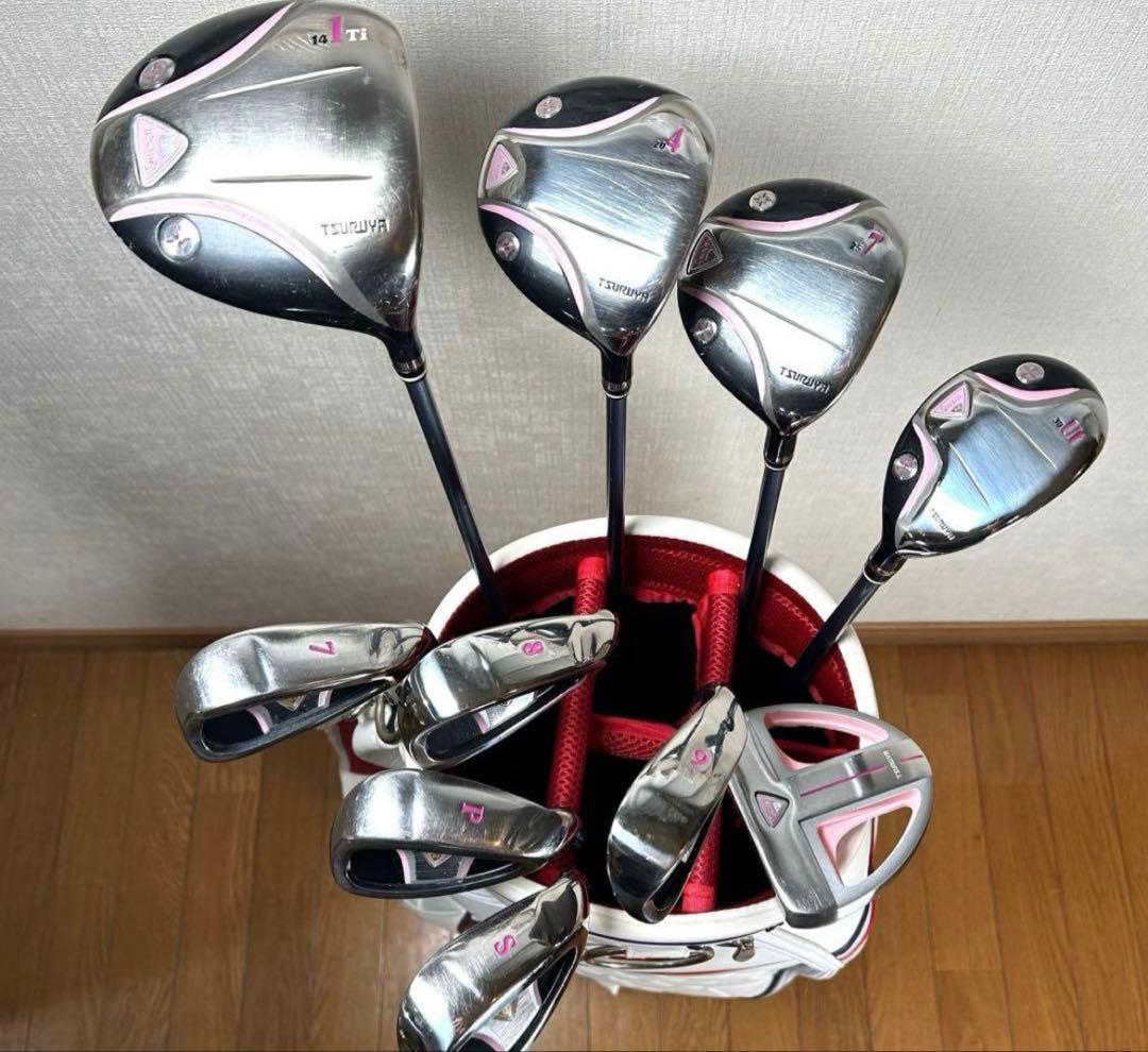 本格派　レディースゴルフクラブ　10本　セット　TURUYA キャディバッグ