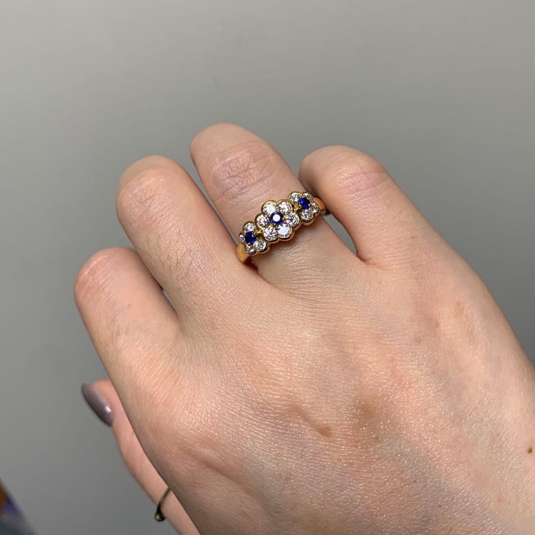 最終お値下げ）ミキモト K18 サファイア/ダイヤモンドリング