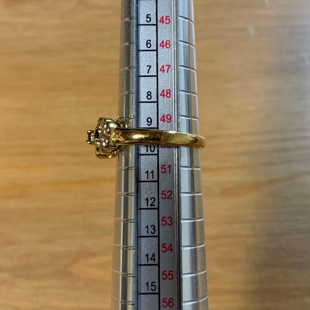 最終お値下げ）ミキモト K18 サファイア/ダイヤモンドリング