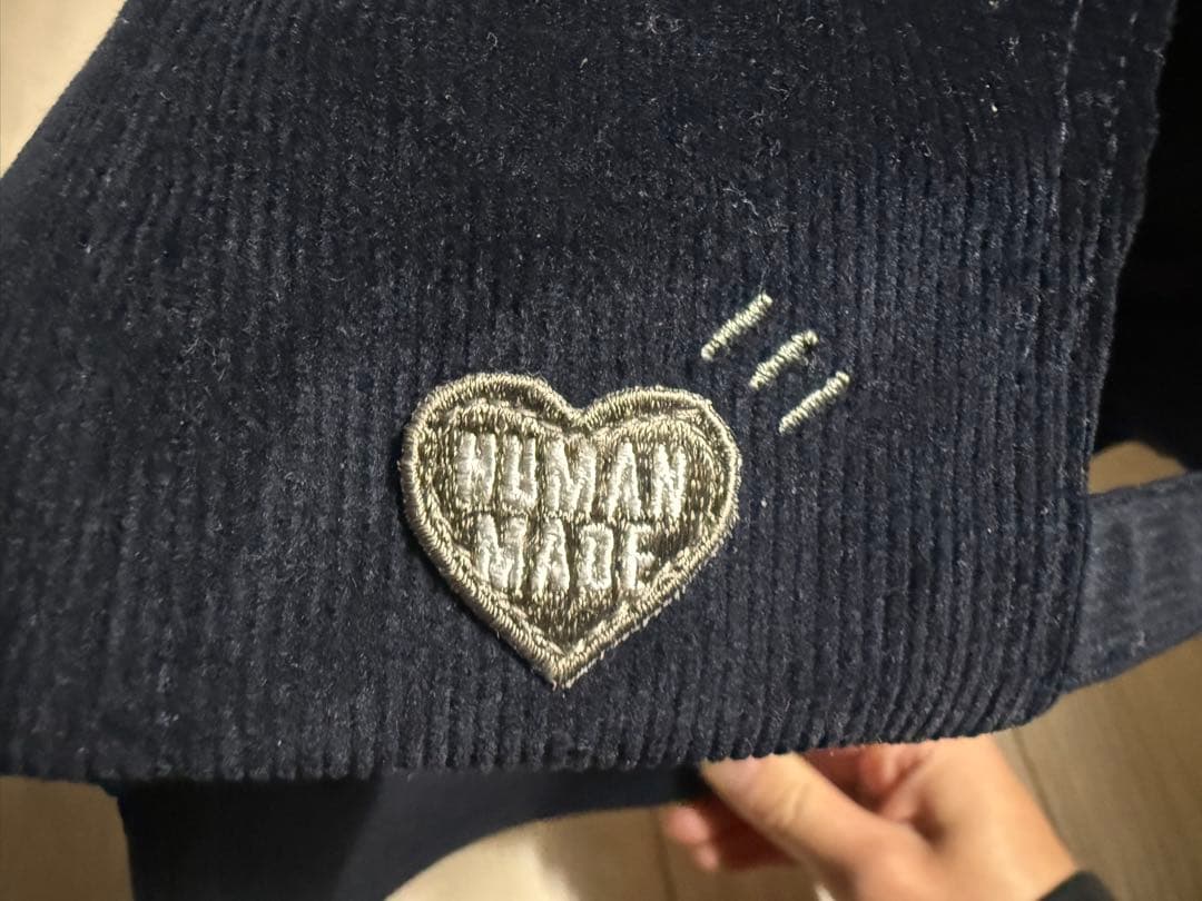 Human Made ネイビーコーディロイキャップ Hロゴ