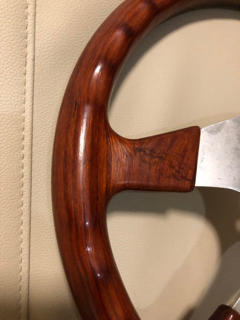 【送料込み】PRONTO ウッドステアリング　ハンドル　ホーンキャップ付き