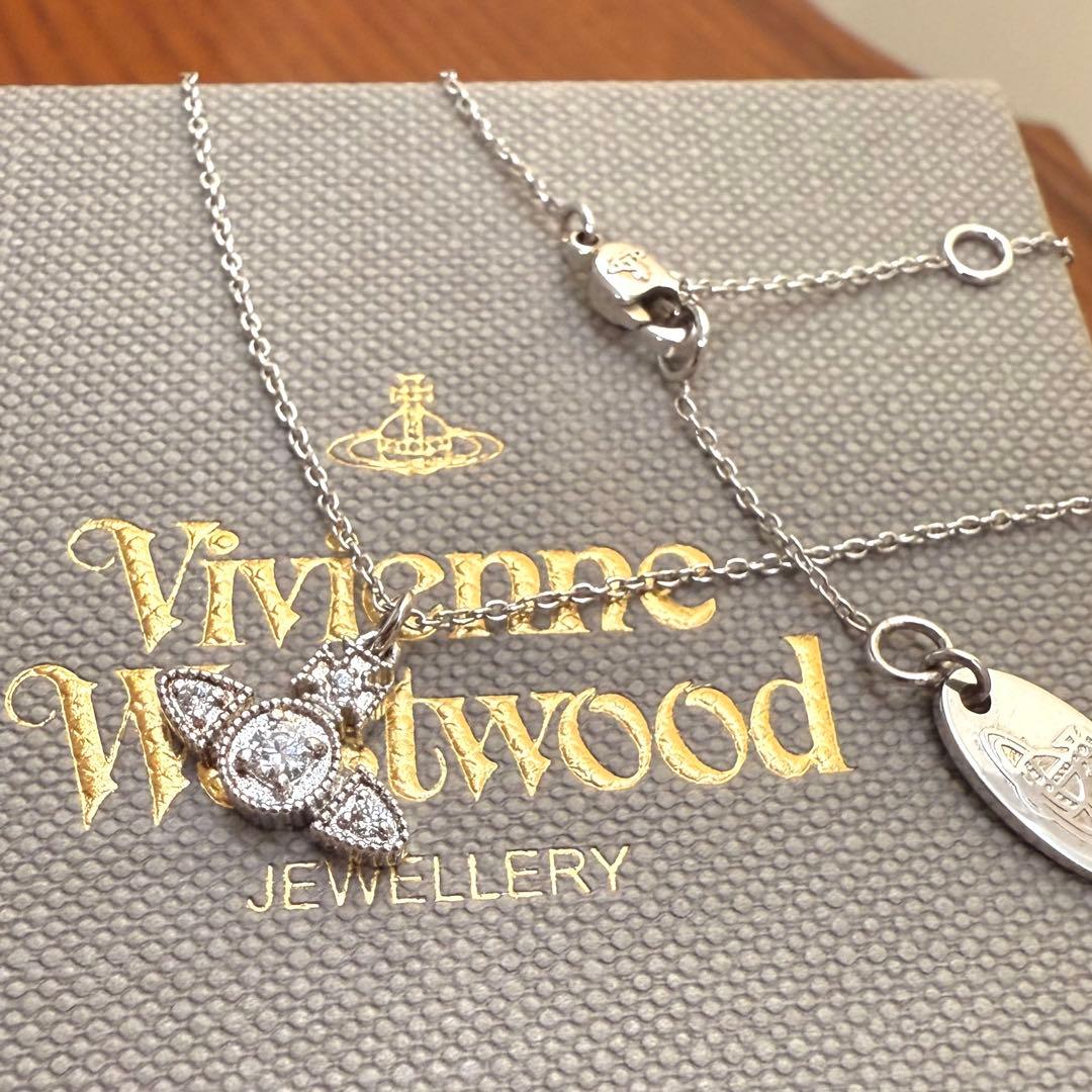 お箱類込希少廃盤 VivienneWestwoodオーブ/華奢ストーンネックレス