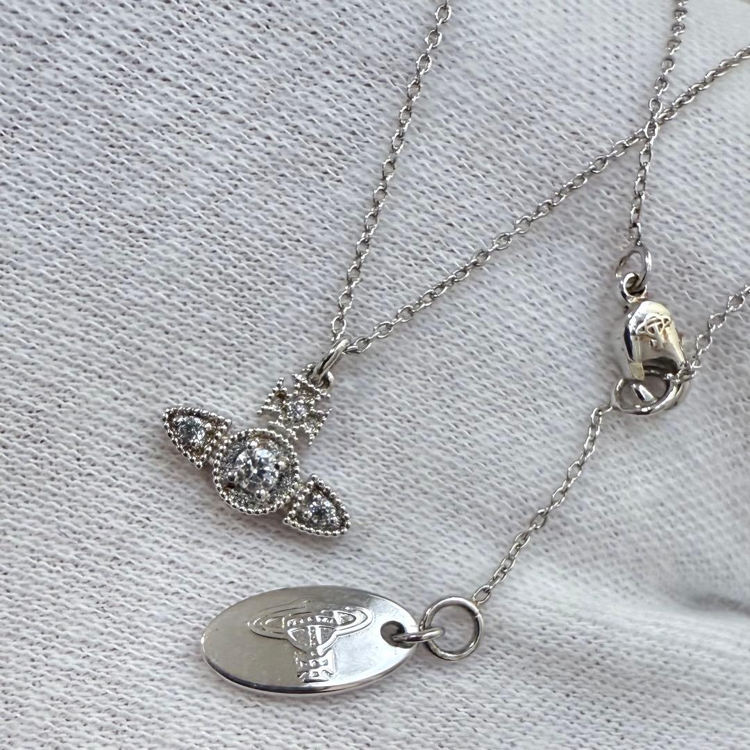 お箱類込希少廃盤 VivienneWestwoodオーブ/華奢ストーンネックレス