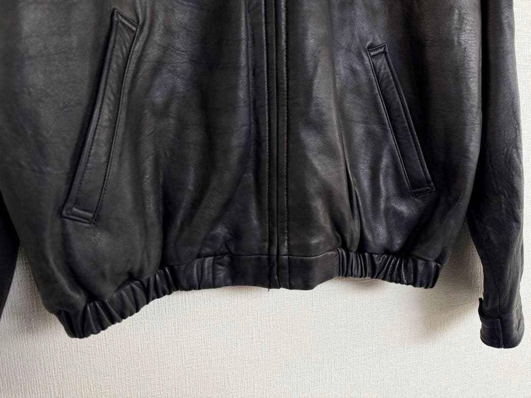 超超スペシャル 90s ポニー無 ポロ スポーツ レザージャケット M ブラック