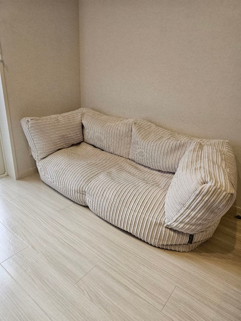 LoungePug ストライプL字型ソファ