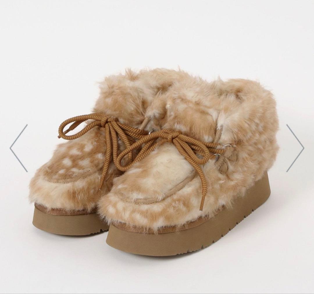 【niko and…】バンビ柄＊モカシンブーツ＊M 23.5cm ＊完売品