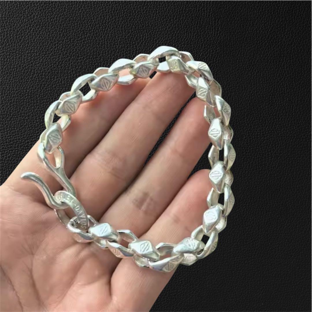 S925刻印 ヴィンテージ チェーンブレスレット　重厚感 フック　人気　3点