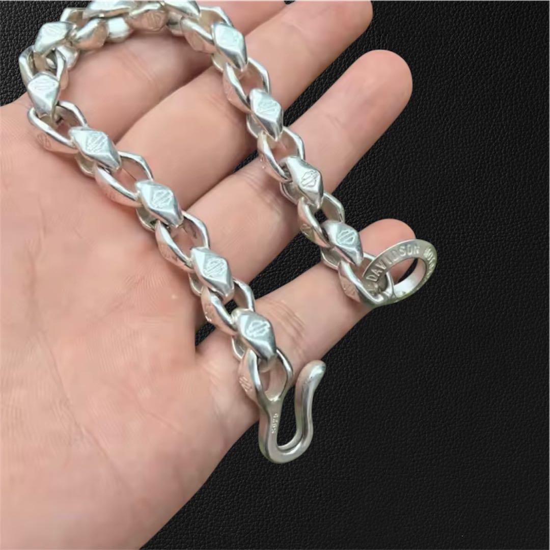 S925刻印 ヴィンテージ チェーンブレスレット　重厚感 フック　人気　3点