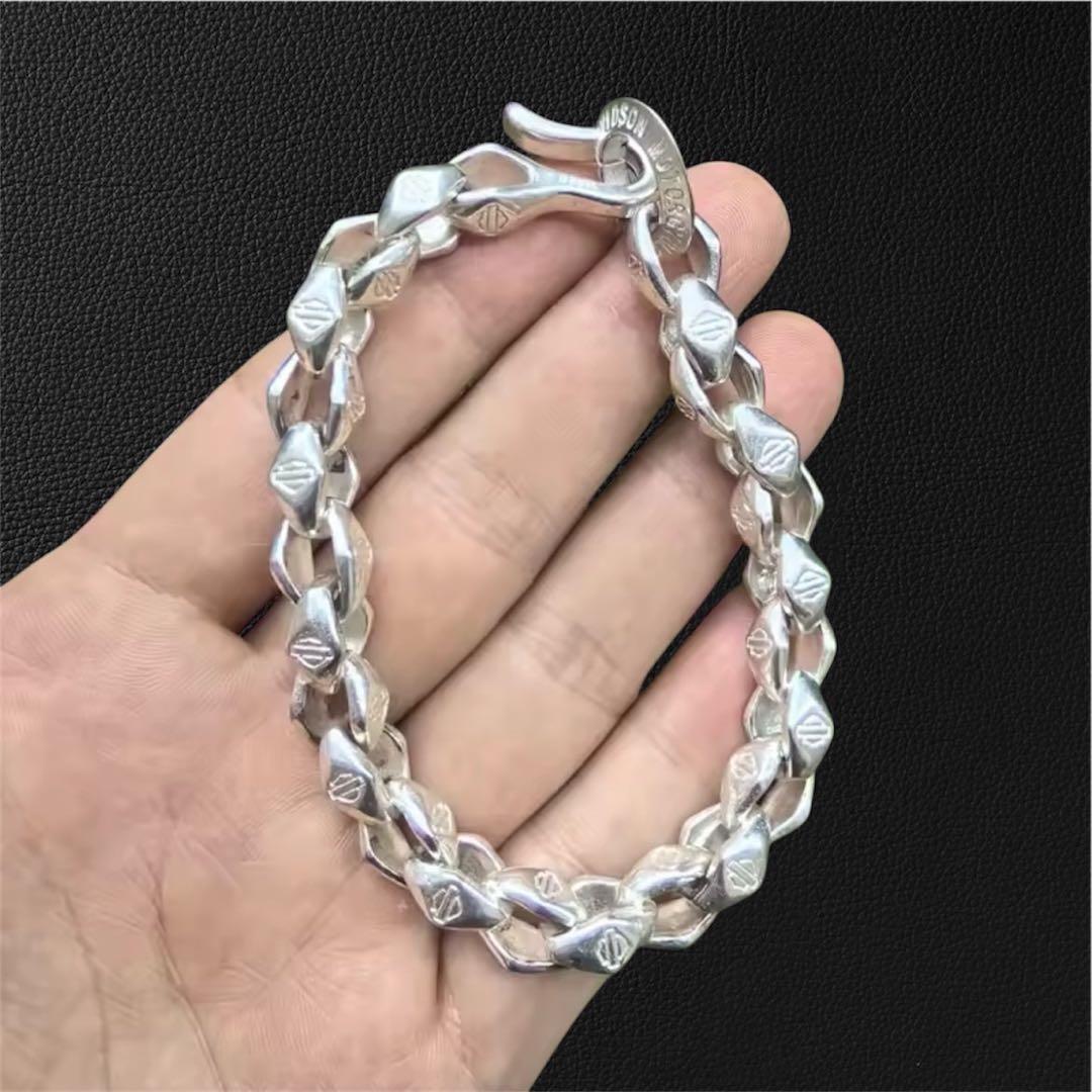 S925刻印 ヴィンテージ チェーンブレスレット　重厚感 フック　人気　3点