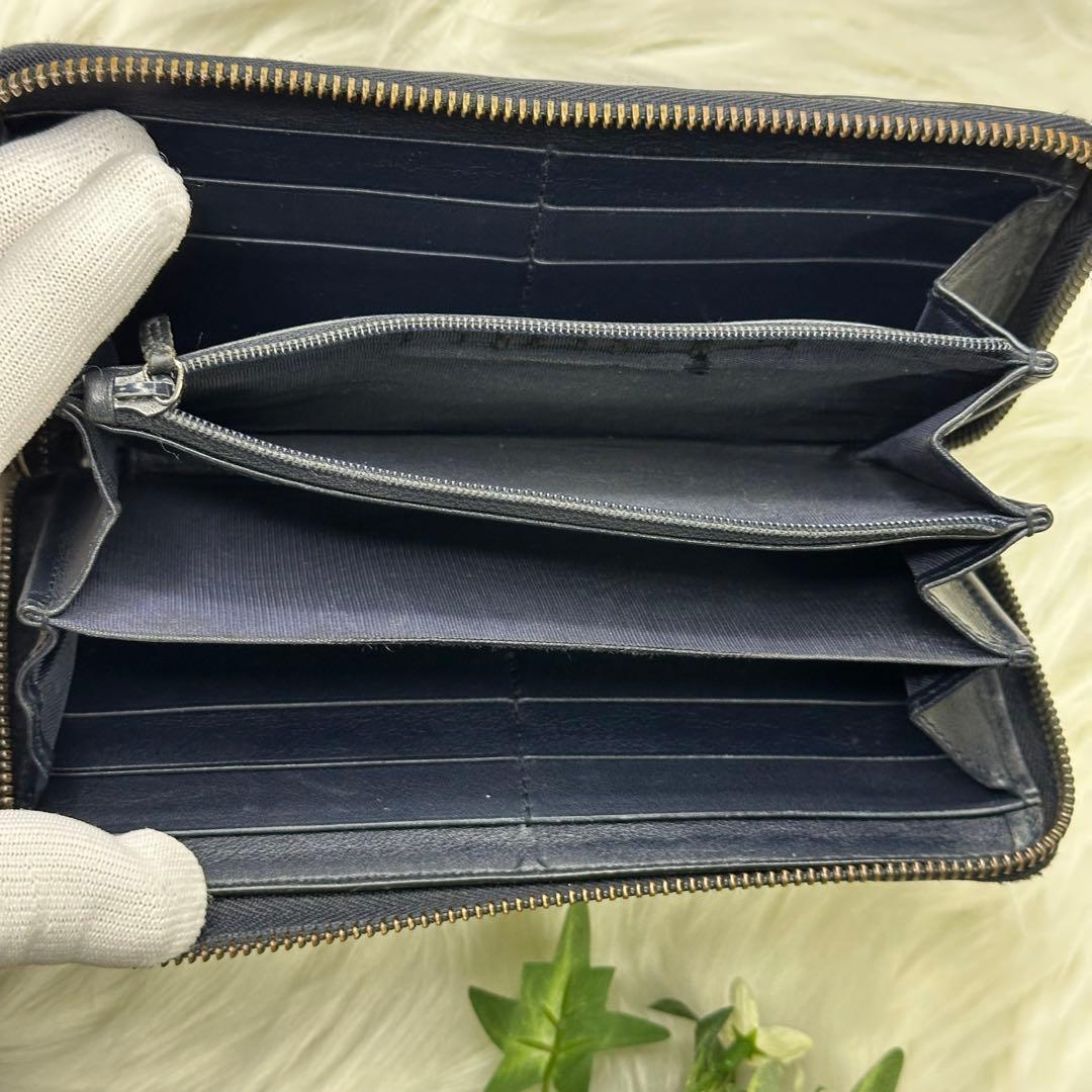 GUCCI グッチ マイクロ シマGG柄 長財布 ラウンド