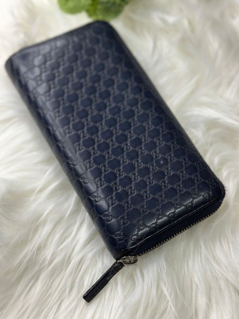 GUCCI グッチ マイクロ シマGG柄 長財布 ラウンド