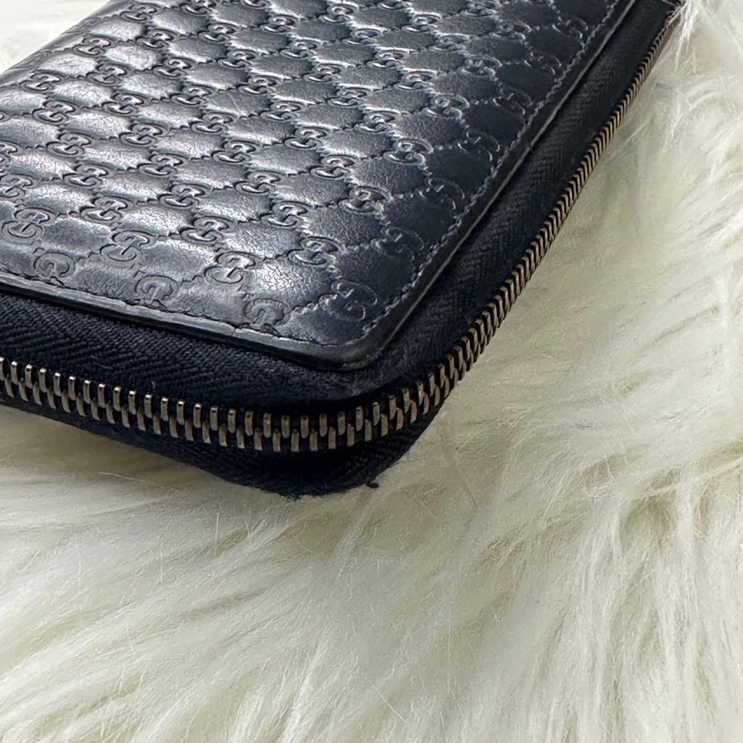 GUCCI グッチ マイクロ シマGG柄 長財布 ラウンド
