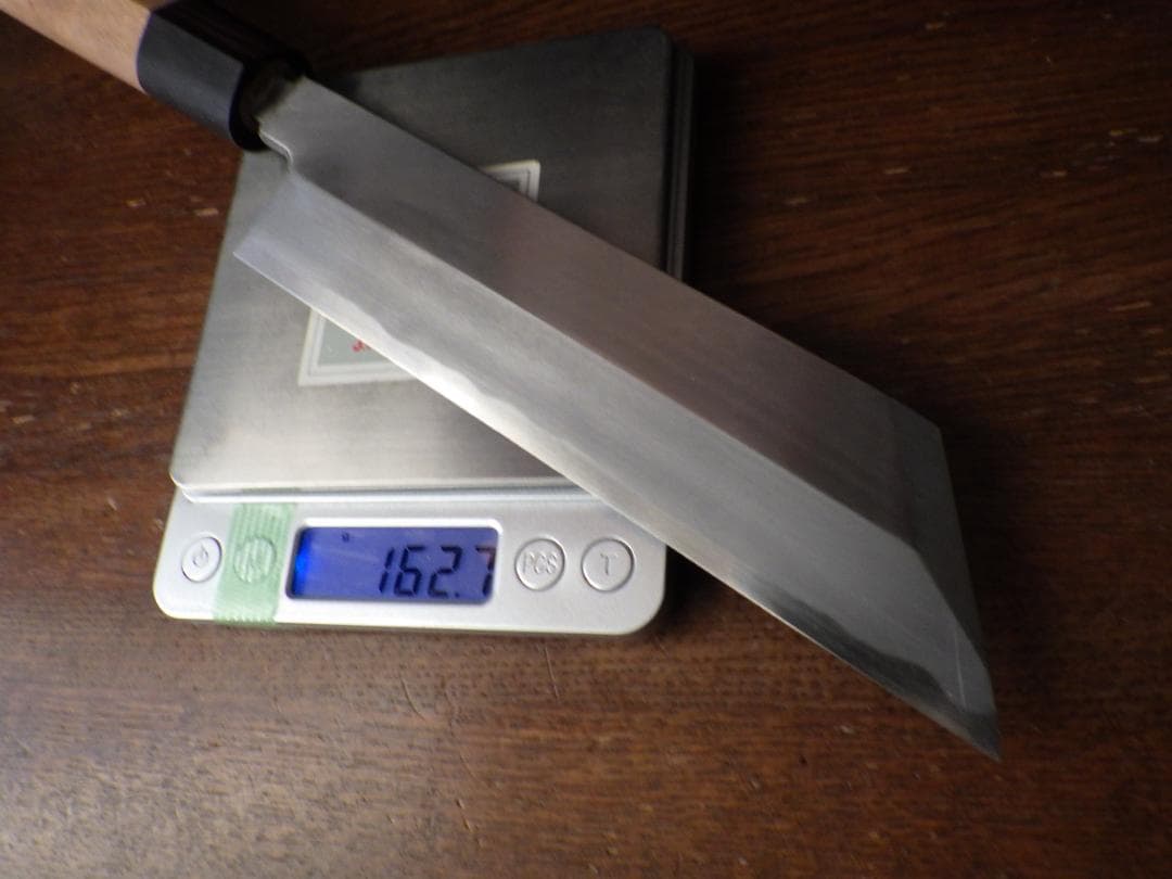 ゆ*ん様 ケンムキ包丁★白2鋼 185mmマチ 本鍛造・縞黒檀口輪柄★ 鞘付き