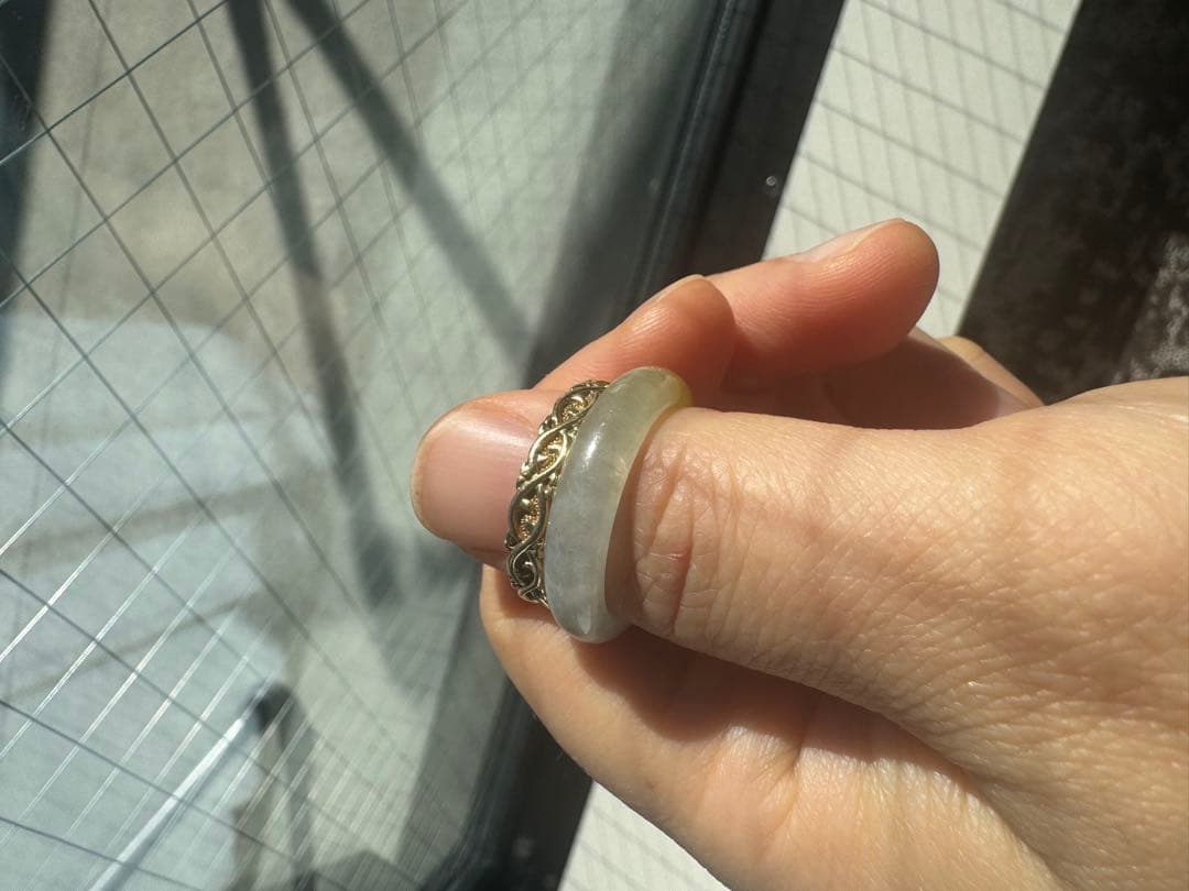 専用　本翡翠　くりぬきリング