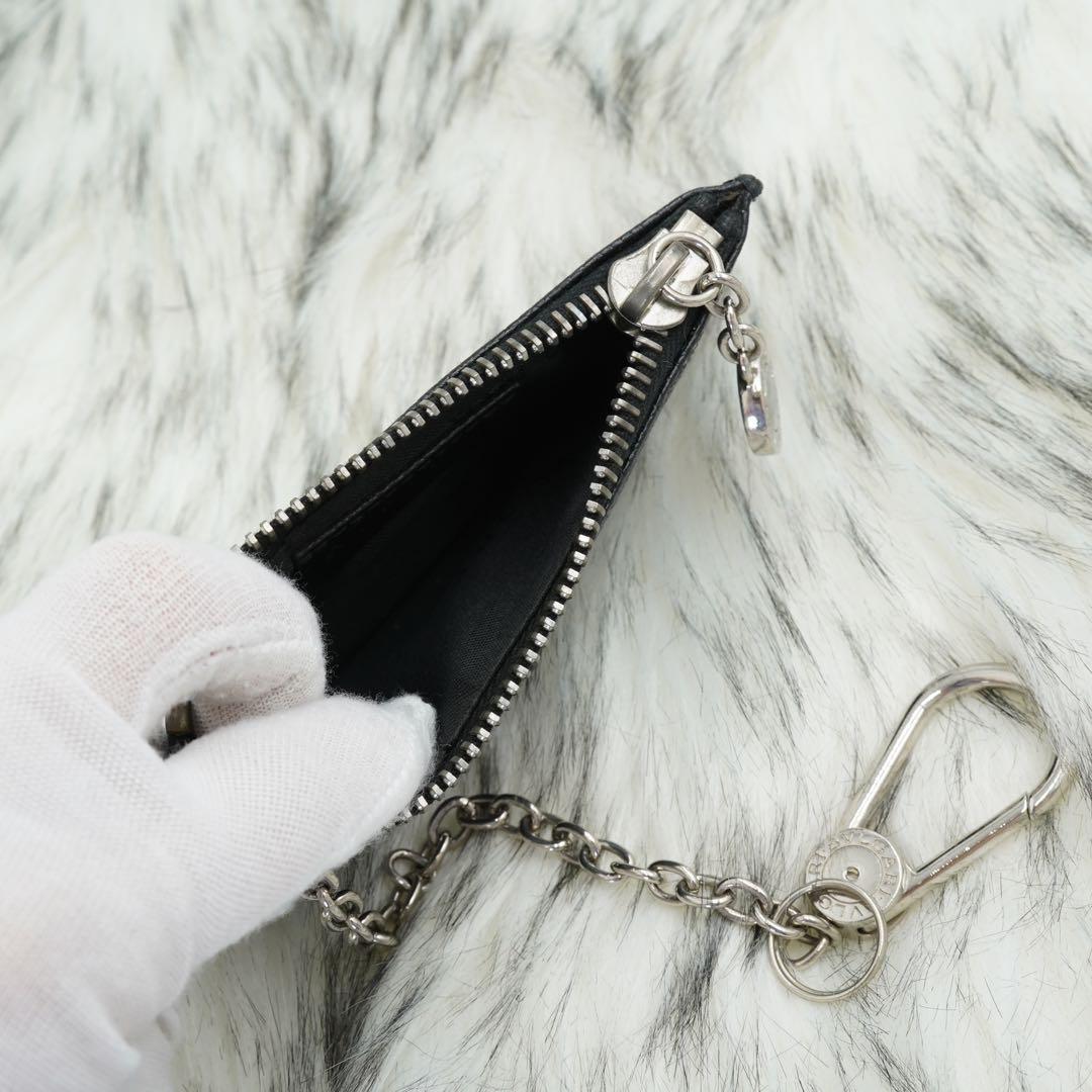 極美品　BVLGARI ブルガリ　小銭入れ　ケース　ブラック　チャーム付き