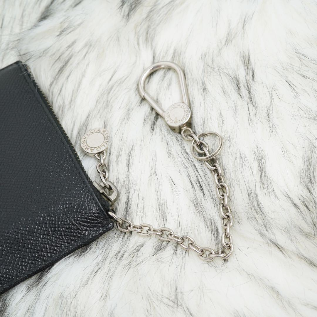 極美品　BVLGARI ブルガリ　小銭入れ　ケース　ブラック　チャーム付き