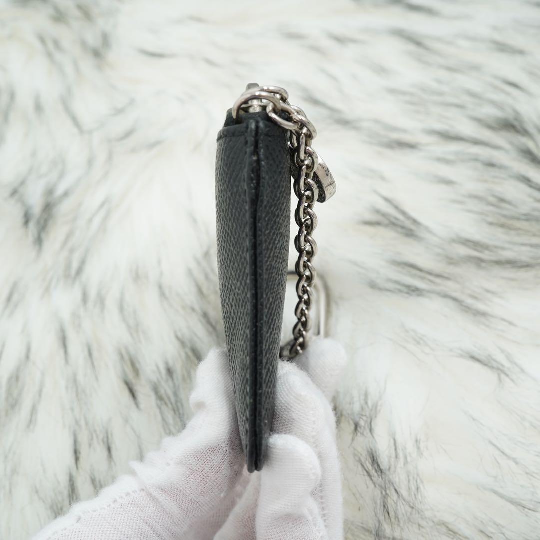 極美品　BVLGARI ブルガリ　小銭入れ　ケース　ブラック　チャーム付き