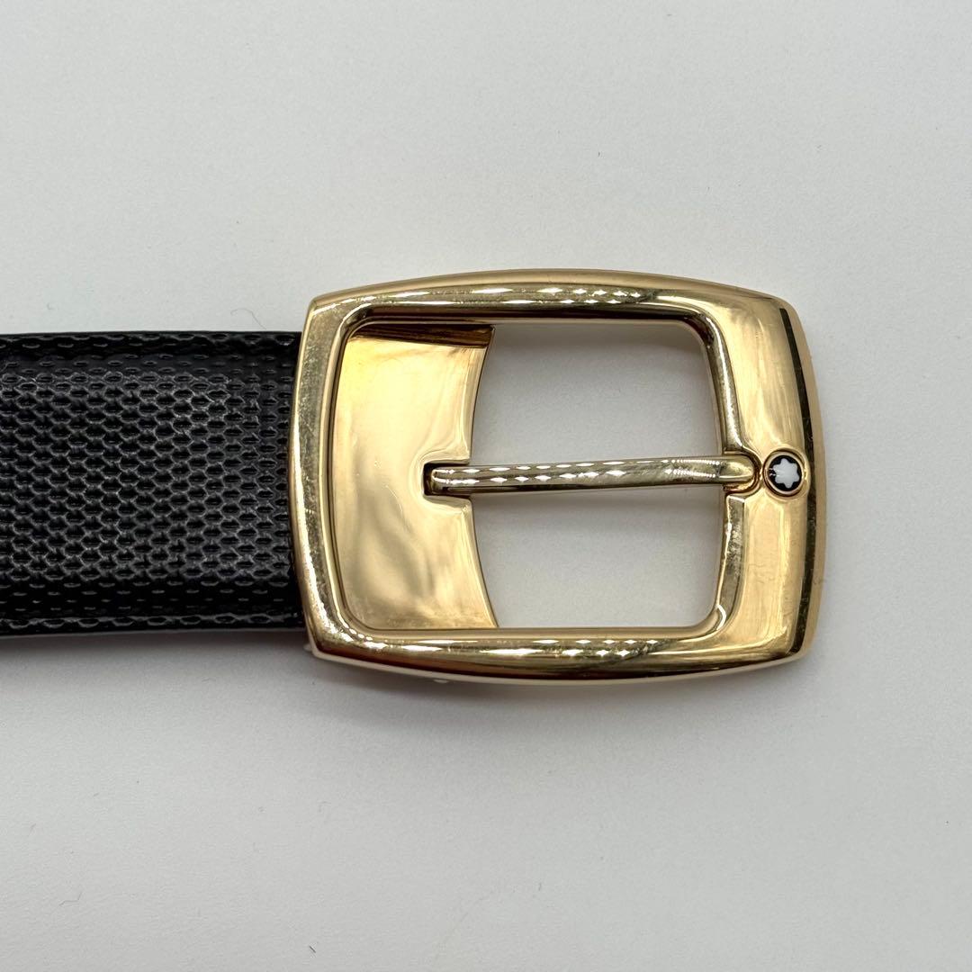 モンブラン ベルト レザー ゴールド金具 ホワイトスター 保存袋 箱 本革 黒