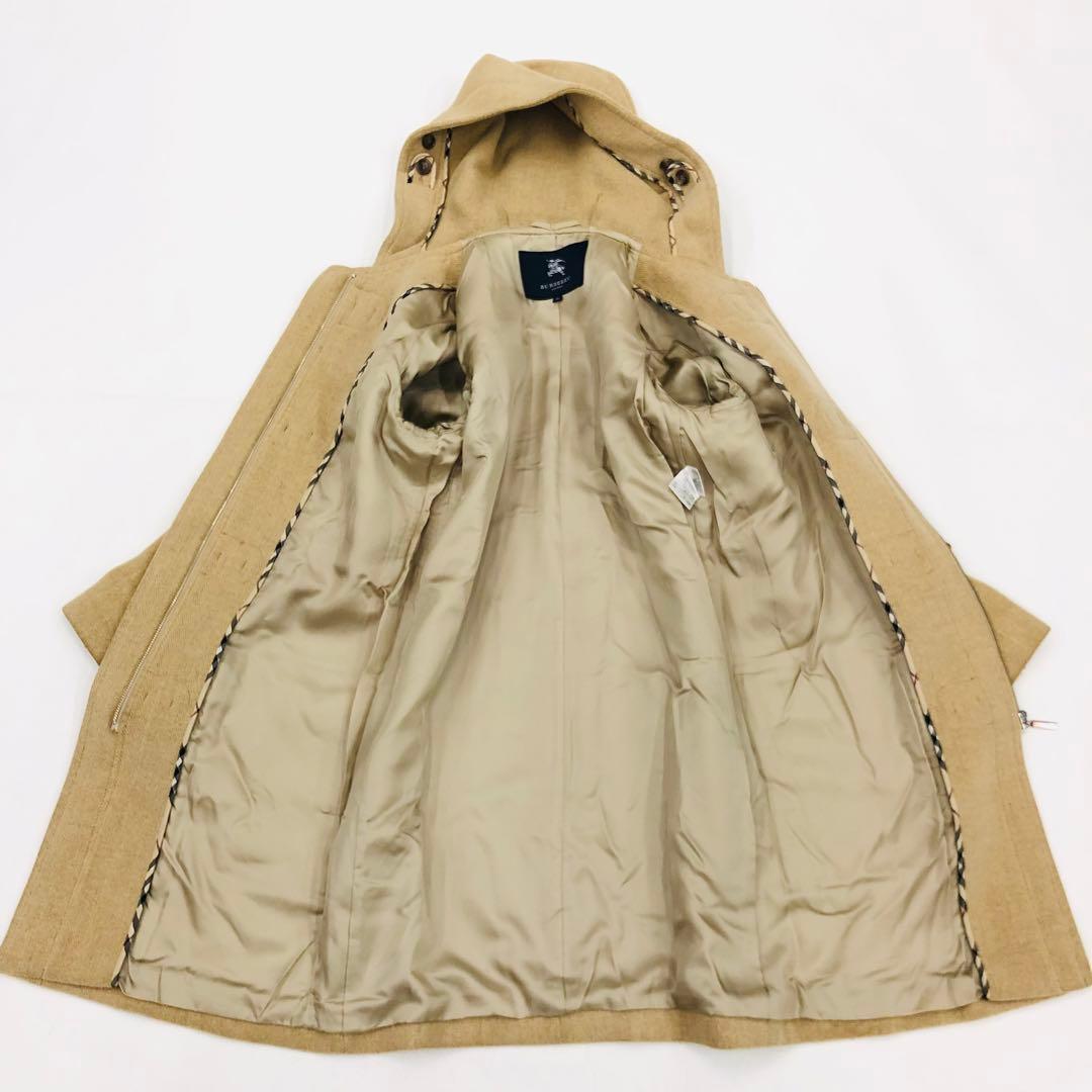 1370 バーバリー　ダッフルコート　ヘリンボーン　ノバチェク　ベージュ　38