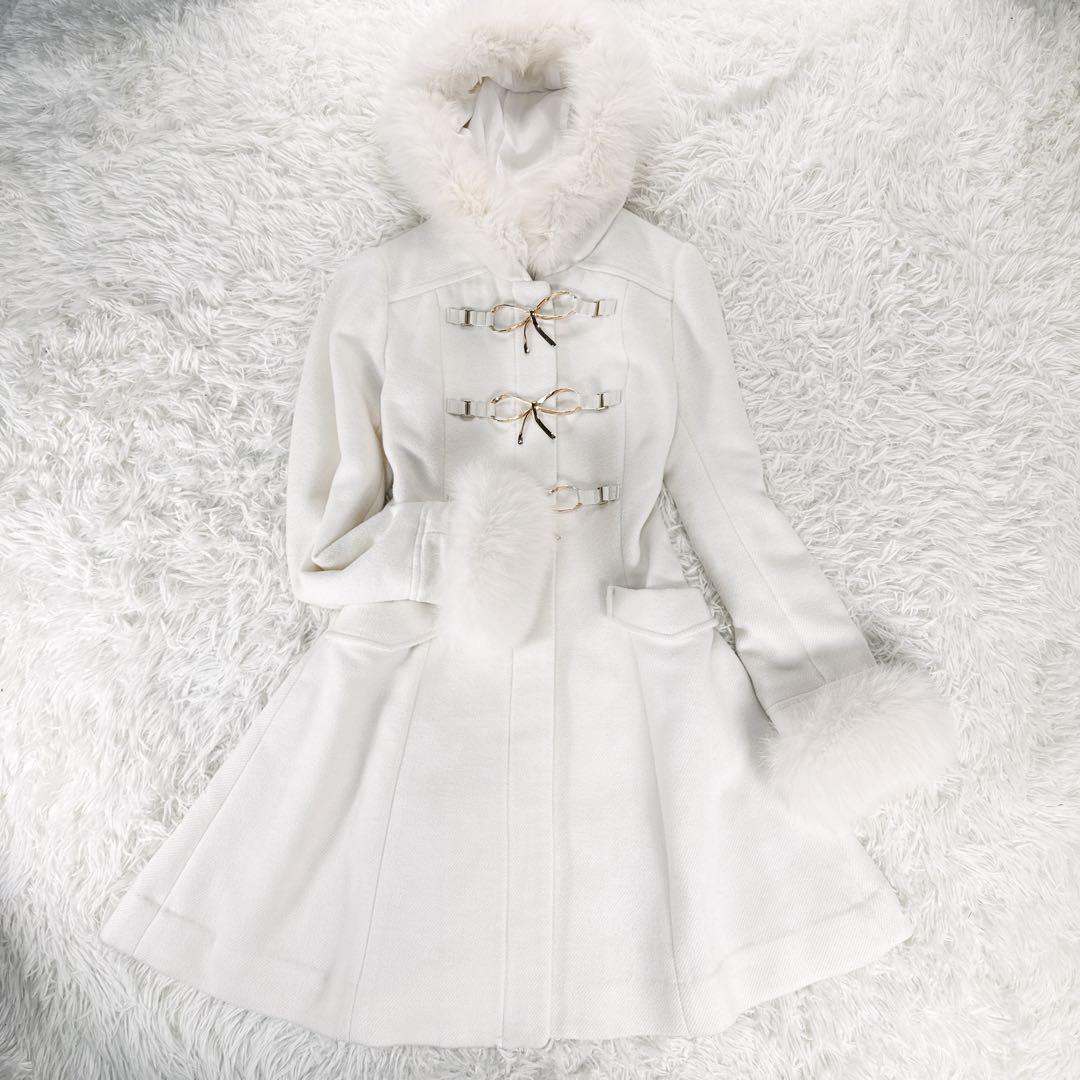 ロディスポット リュバンプリンセス ダッフルコート フォックスファー 白