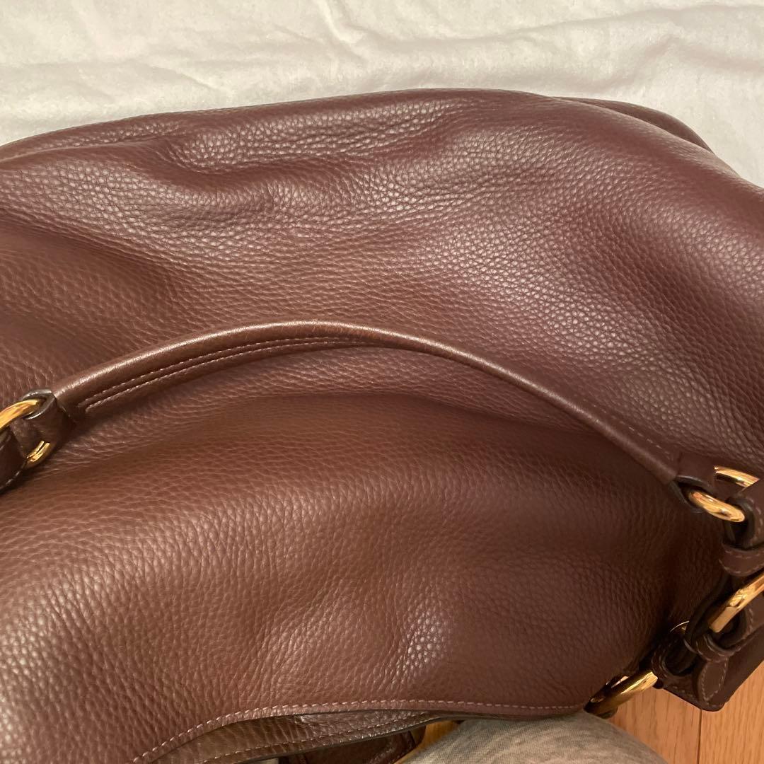 PRADA BR4892 カッフェ レザーハンドバッグ