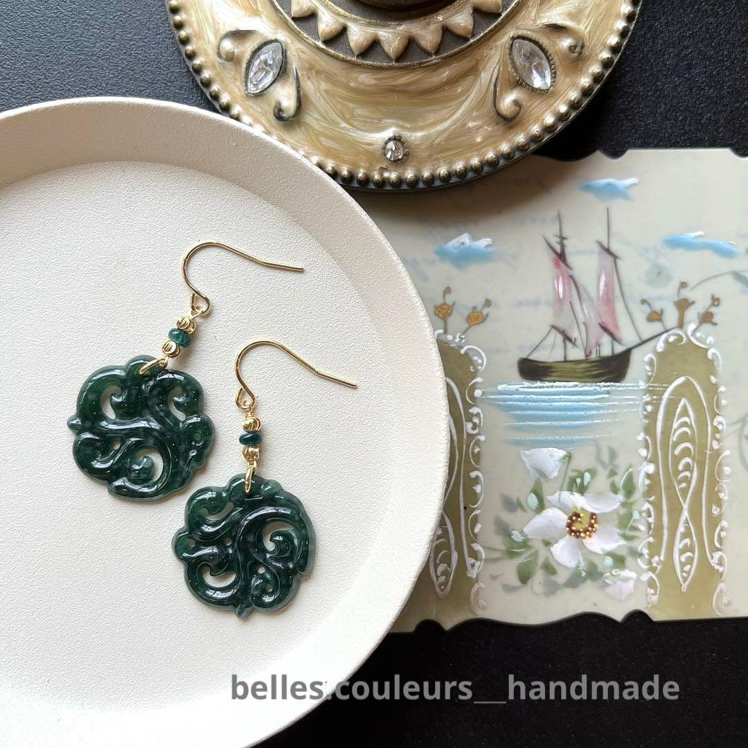 Kaya様✴︎希少グアテマラ産翡翠カービング＊チャームorネックレス