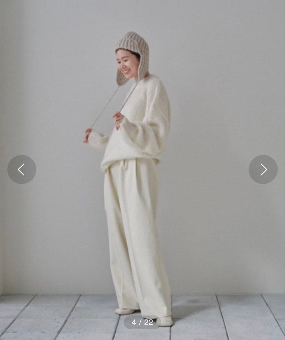 新品タグ付き【TODAYFUL】キッドモヘヤニット　エクリュ　白