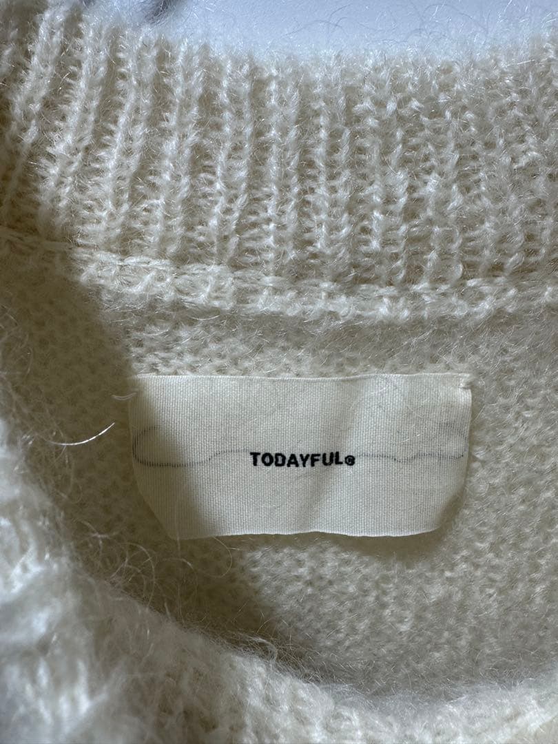 新品タグ付き【TODAYFUL】キッドモヘヤニット　エクリュ　白