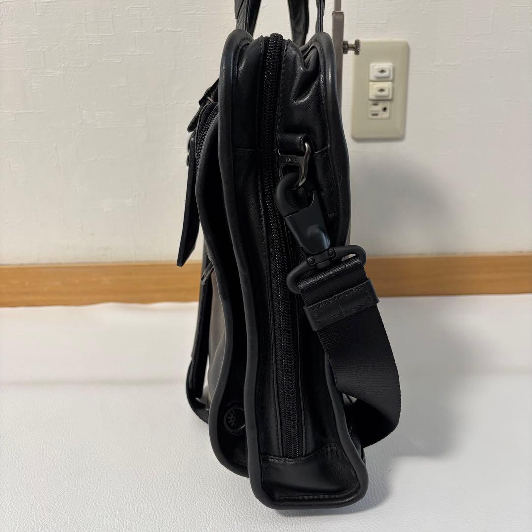 TUMI ビジネスバッグ 本革 レザー 2way 保存袋 ショルダー ブラック