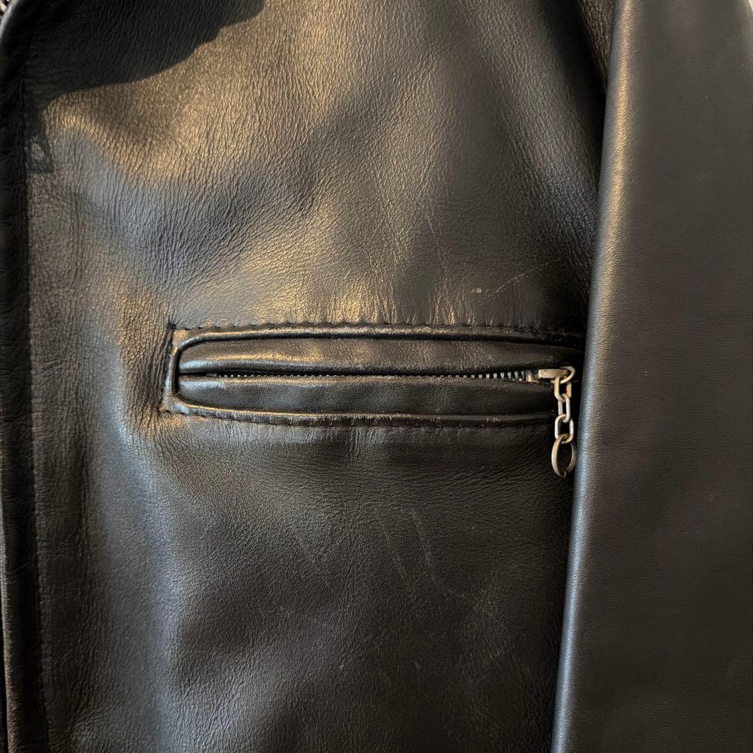 ショット　レザージャケット　シングルライダース　サイズ42 (ブラック)