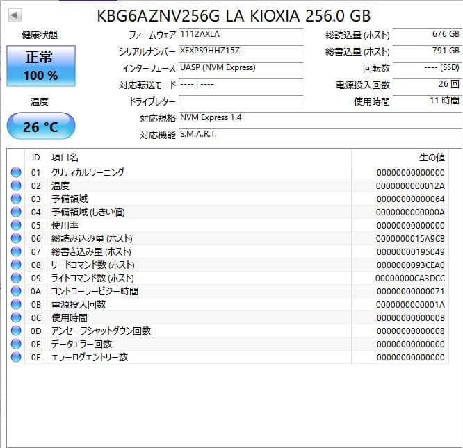 Ⅰ*Ⅸ様 【新品同様6個セット】KIOXIA KBG6AZNV256G SSD