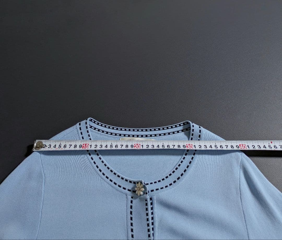 スーパービューティー／25SS 定価2.5万円 ビジューロングカーディガン水色