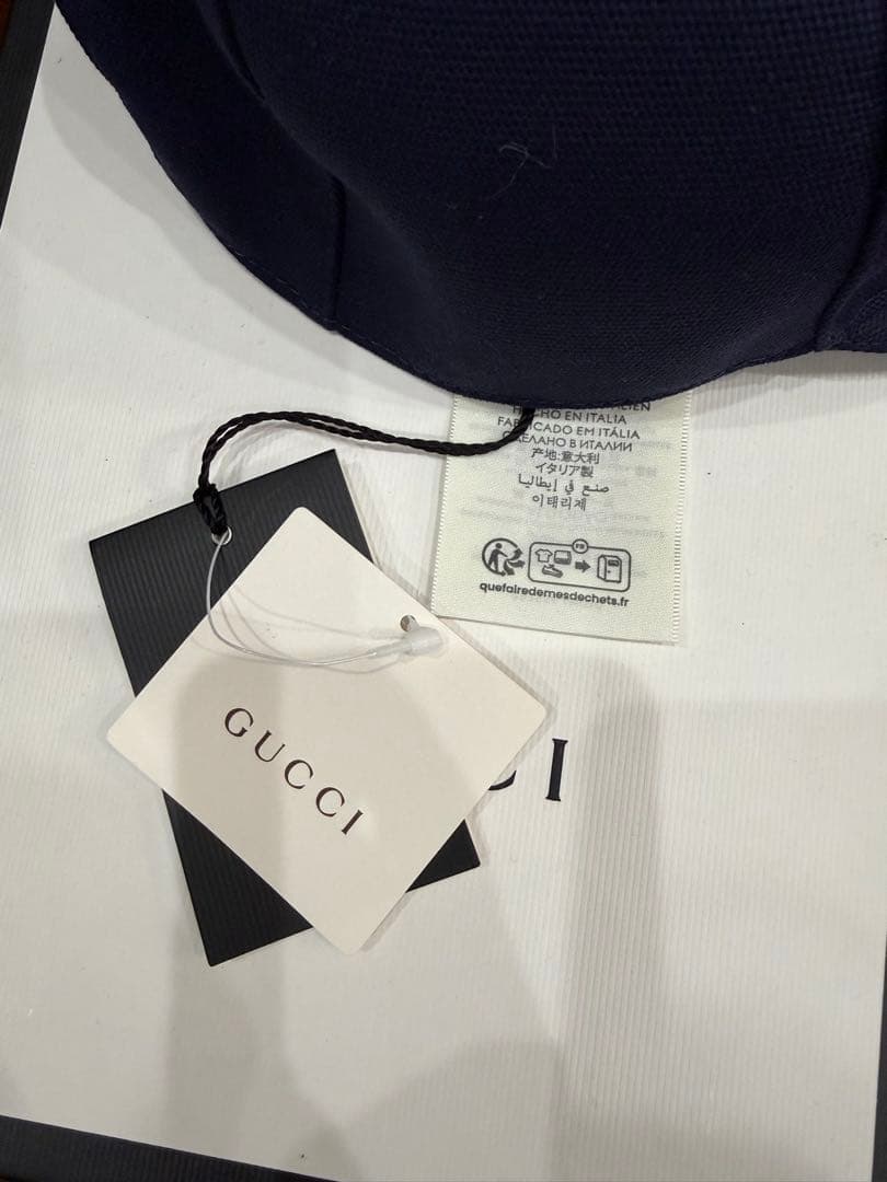 GUCCI ネイビー ベースボールキャップ　M
