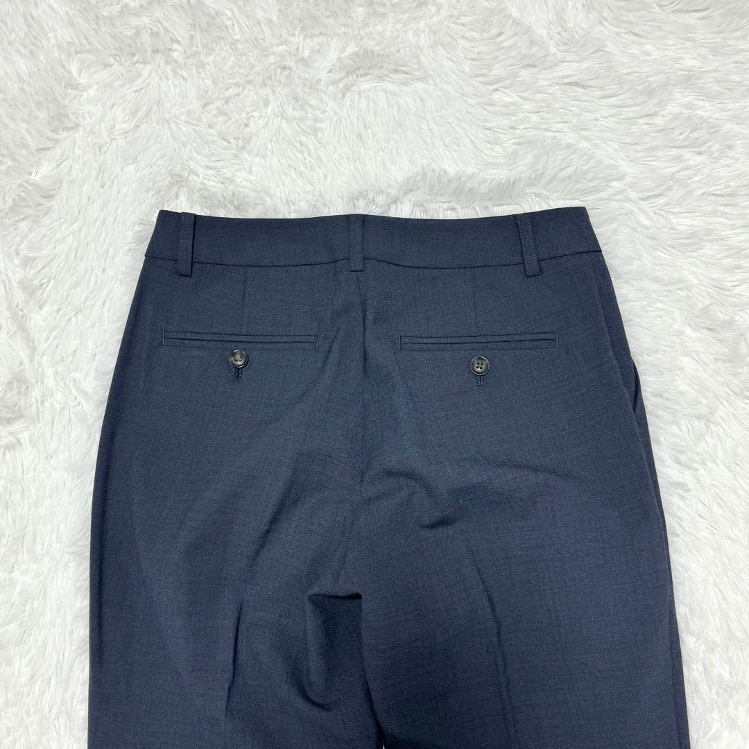 グリーンレーベルリラクシング ネイビー スーツ セットアップ ノーカラー パンツ