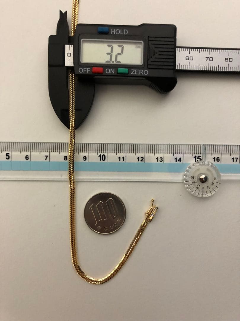 K18喜平アンクレット　12面トリプルカット　約25cmメンズ