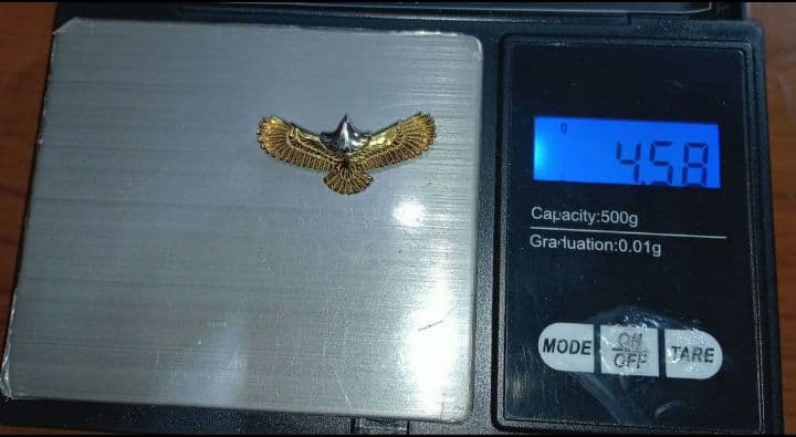 ウイングロック　全金プラチナヘッドイーグル3S　k18　ネックレス