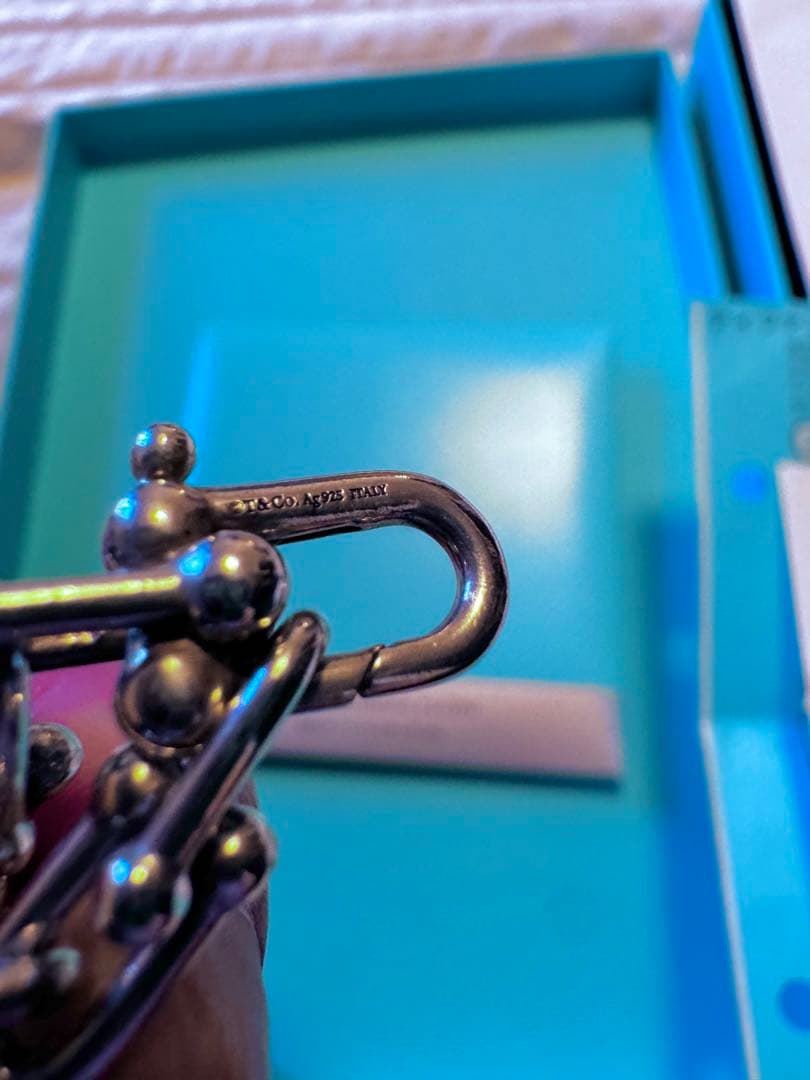 《美品》Tiffany ハードウェアネックレス スモールリンク シルバー 925