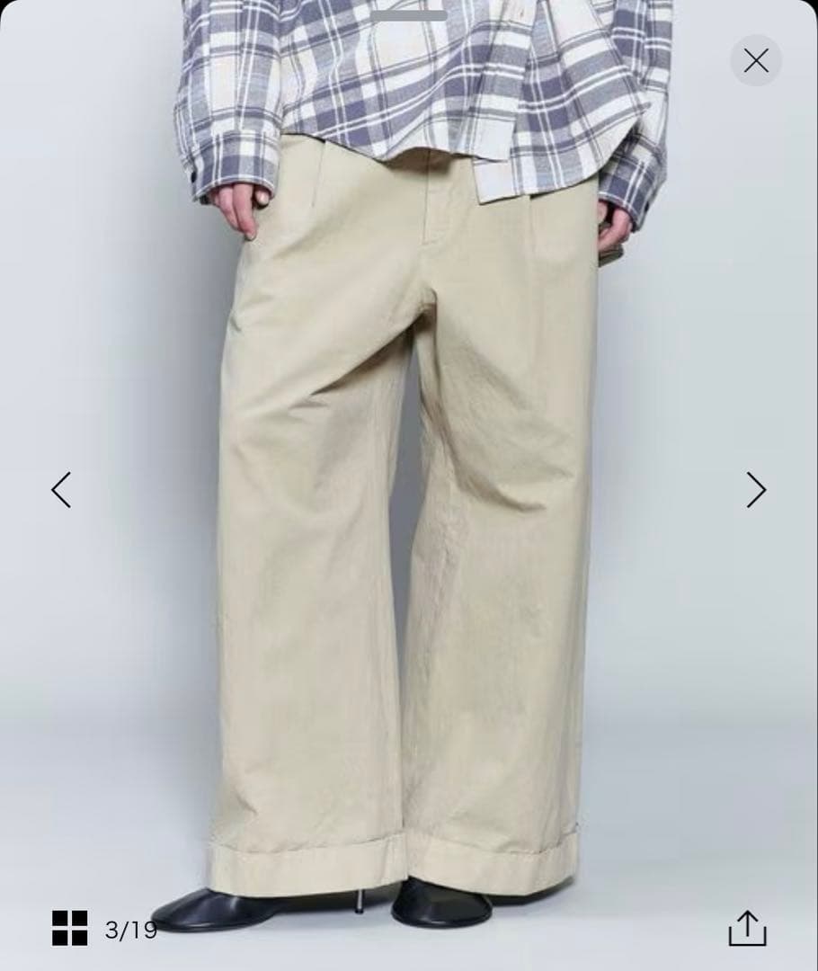 ＜6(ROKU)＞コットンチノワイドパンツ