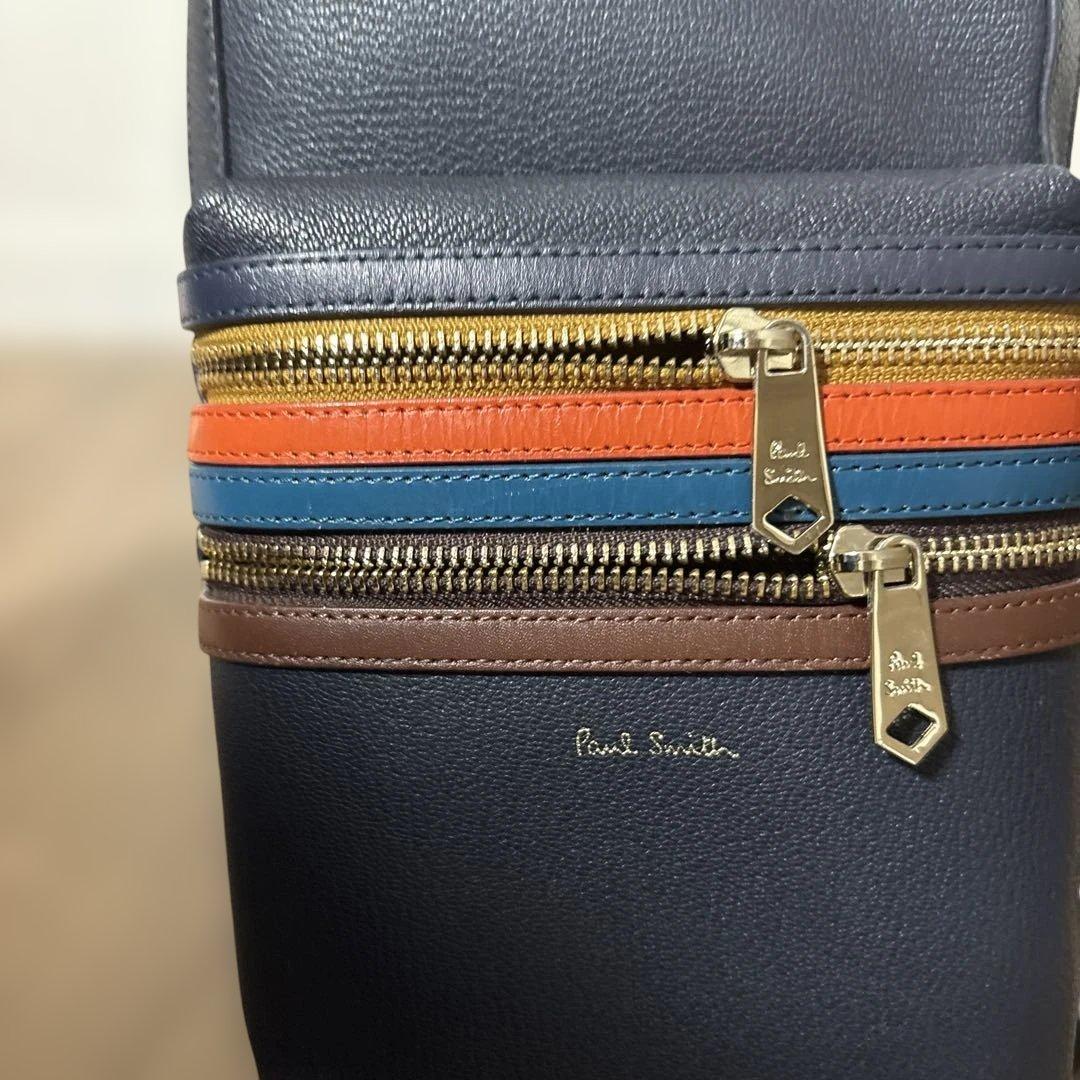 美品　Paul Smithネイビー レザーボディバッグ ショルダーバッグ