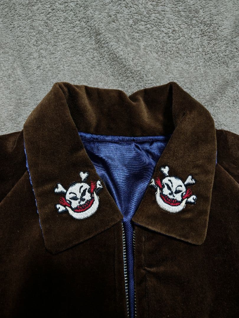 美品 テーラー東洋 ２面用 okinawa 別珍 スカジャン スカル サテン