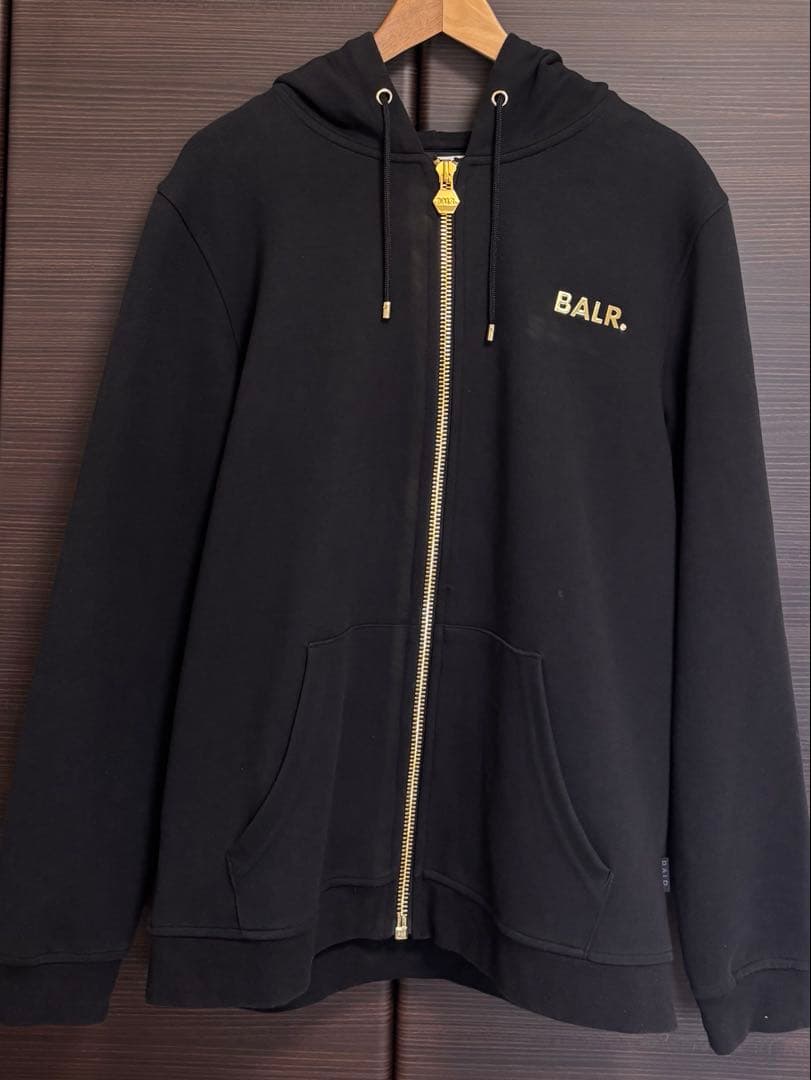 美品BALR ボーラー　パーカー　ゴールドジップ　ブラック　大きいサイズ　L