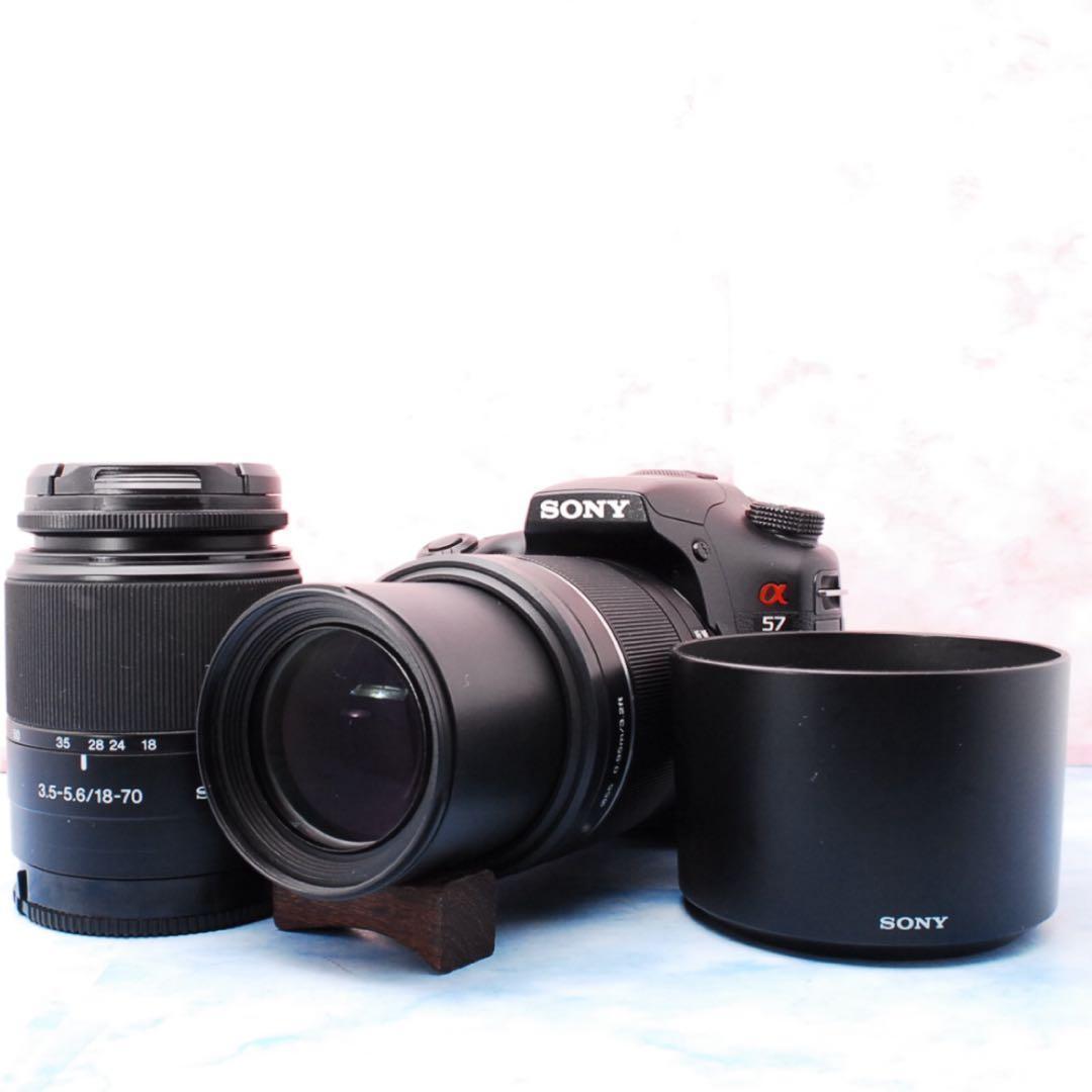 SONY α57☆一眼レフカメラ☆SLT-A57☆ショット数少☆Wレンズ