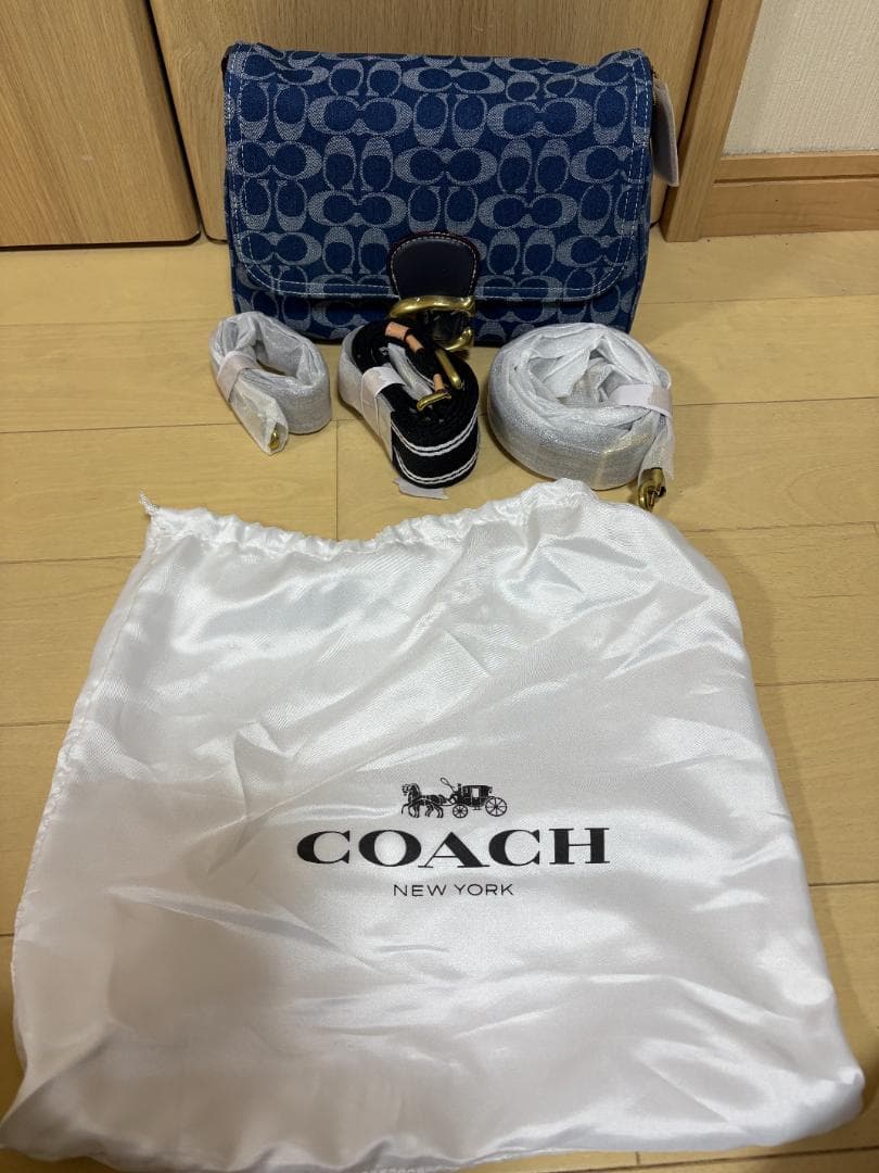 Coach デニムブルー ショルダーバッグ ZB0046