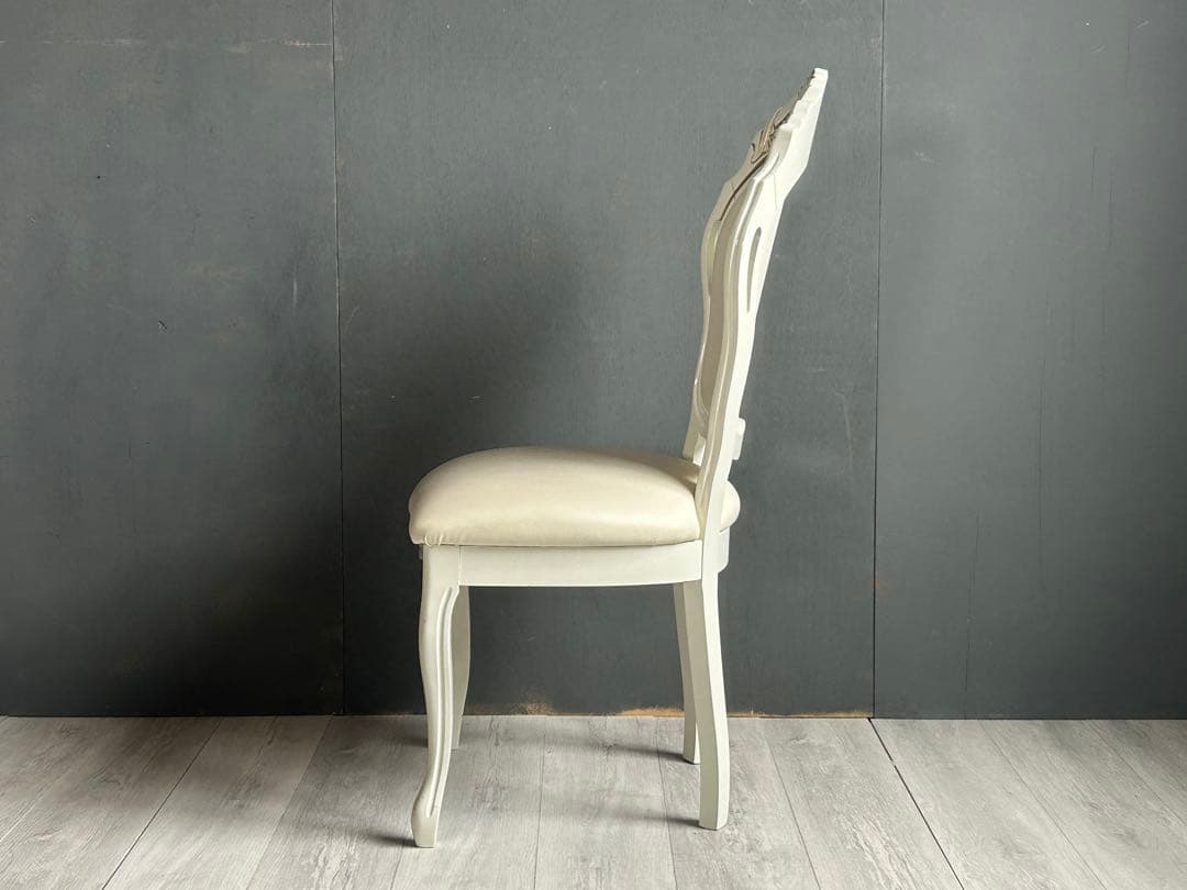 ②イタリア　ヨーロピアン　ヨーロッパ　猫脚　シンプル　ホワイトチェア　2脚YZ